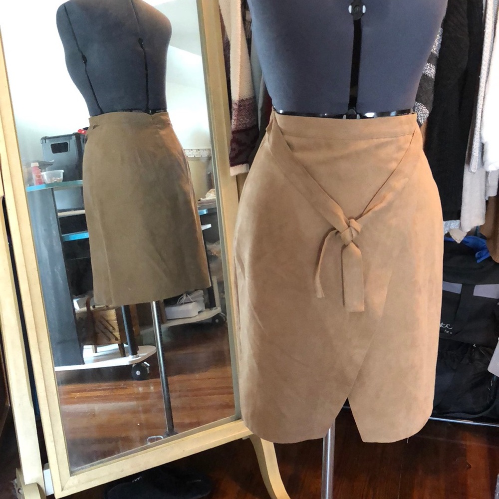 Tan knee length skirt
